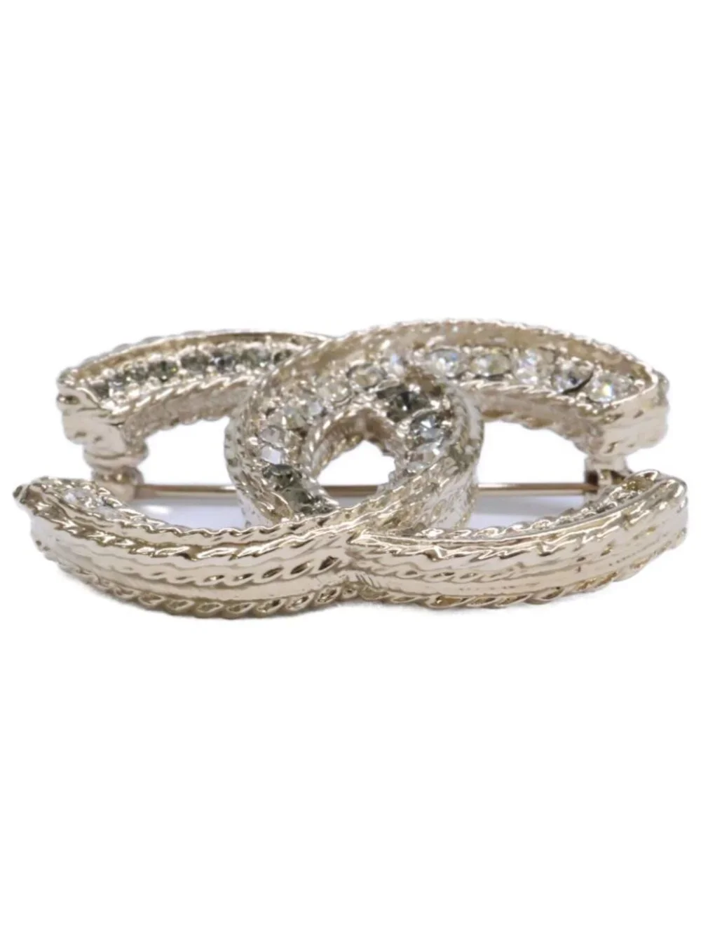 Chanel CC Logo Rhinestone Brooch